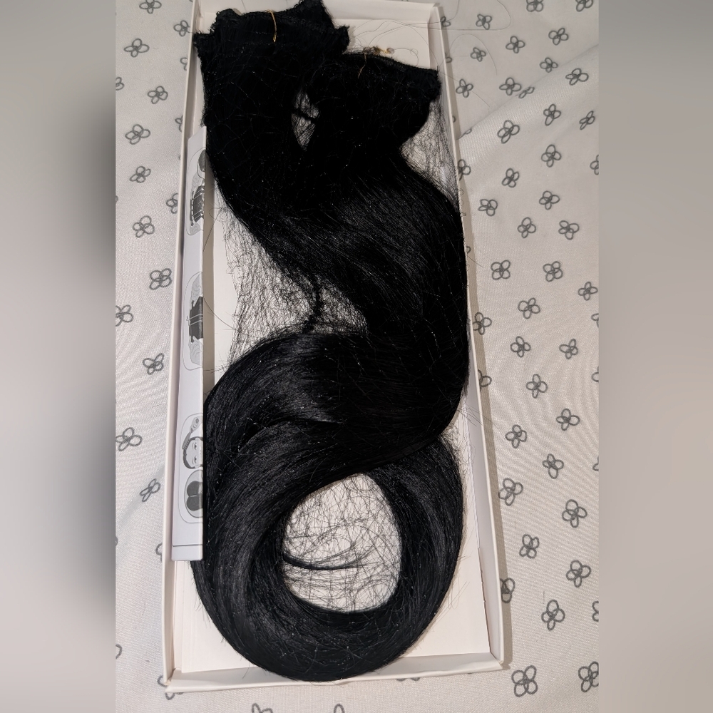 16” Jet Black Human Hair Extensions Remy Hair GWP Fast Shipping